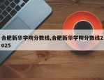 合肥新华学院分数线,合肥新华学院分数线2025
