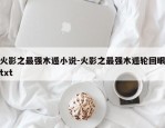 火影之最强木遁小说-火影之最强木遁轮回眼txt