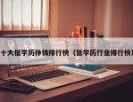 十大低学历挣钱排行榜（低学历行业排行榜）