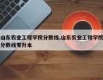 山东农业工程学院分数线,山东农业工程学院分数线专升本
