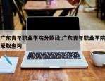 广东青年职业学院分数线,广东青年职业学院录取查询