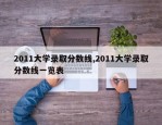 2011大学录取分数线,2011大学录取分数线一览表