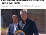加州州长纽森正式起诉特朗普政府 指控关税政策非法致数十亿损失
