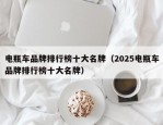 电瓶车品牌排行榜十大名牌（2025电瓶车品牌排行榜十大名牌）
