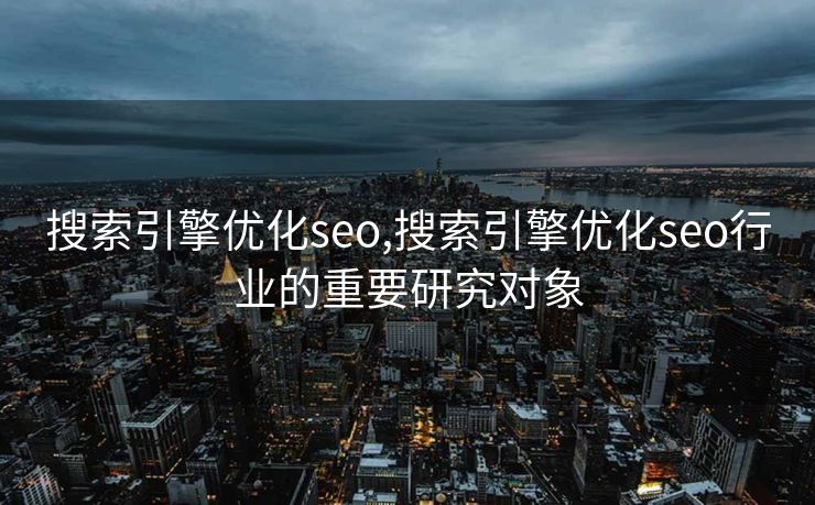 搜索引擎优化seo,搜索引擎优化seo行业的重要研究对象