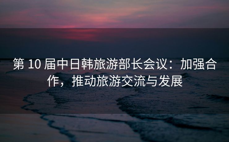 第 10 届中日韩旅游部长会议：加强合作，推动旅游交流与发展