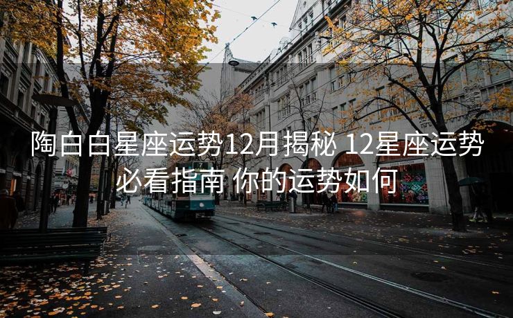 陶白白星座运势12月揭秘 12星座运势必看指南 你的运势如何