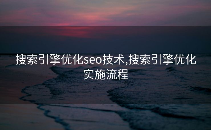 搜索引擎优化seo技术,搜索引擎优化实施流程