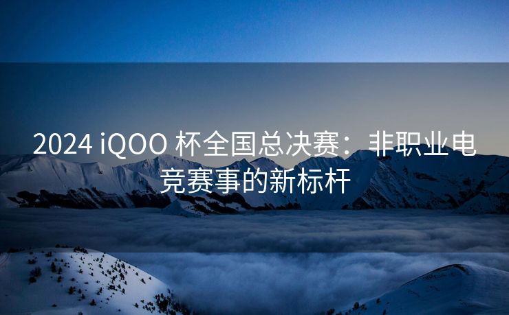 2024 iQOO 杯全国总决赛：非职业电竞赛事的新标杆