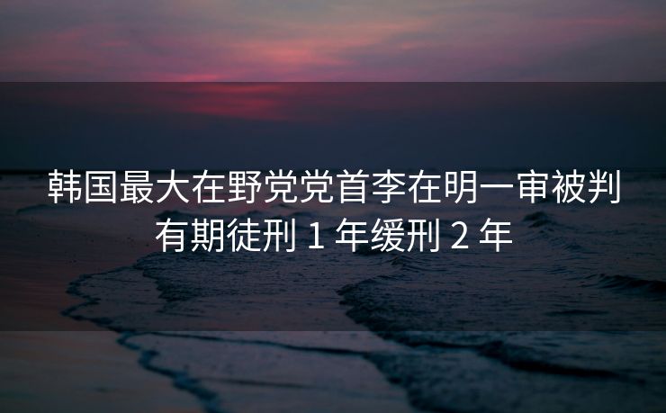韩国最大在野党党首李在明一审被判有期徒刑 1 年缓刑 2 年