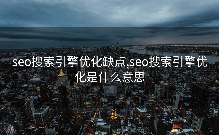 seo搜索引擎优化缺点,seo搜索引擎优化是什么意思