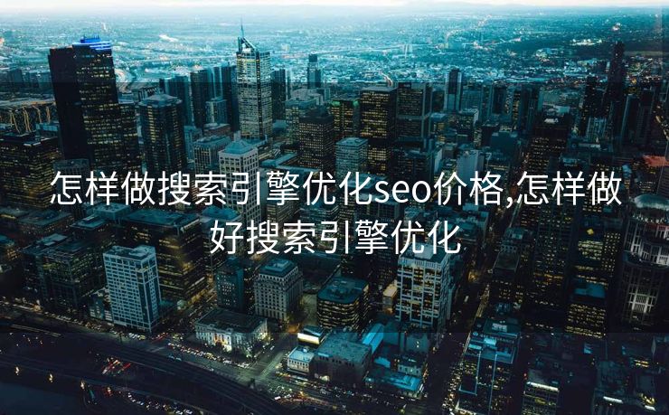 怎样做搜索引擎优化seo价格,怎样做好搜索引擎优化