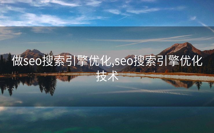 做seo搜索引擎优化,seo搜索引擎优化技术