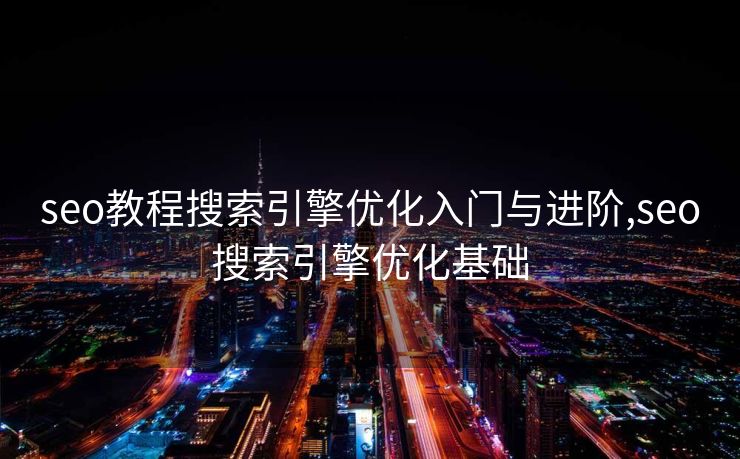 seo教程搜索引擎优化入门与进阶,seo搜索引擎优化基础