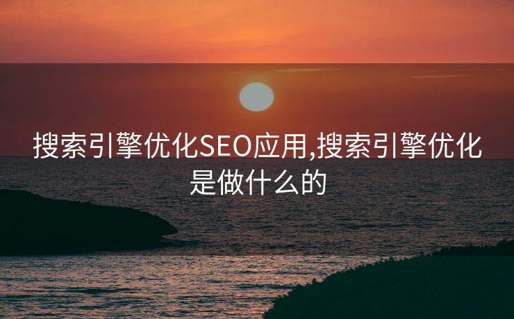 搜索引擎优化SEO应用,搜索引擎优化是做什么的