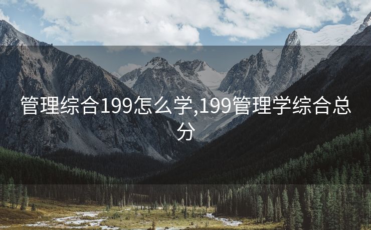 管理综合199怎么学,199管理学综合总分
