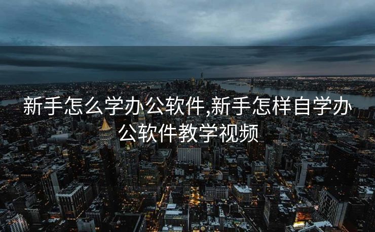新手怎么学办公软件,新手怎样自学办公软件教学视频