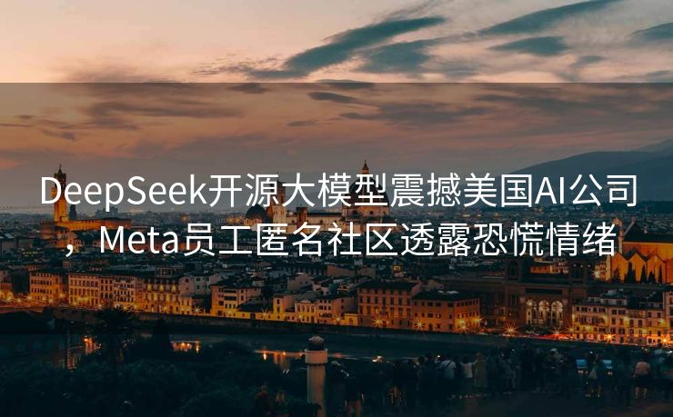 DeepSeek开源大模型震撼美国AI公司，Meta员工匿名社区透露恐慌情绪