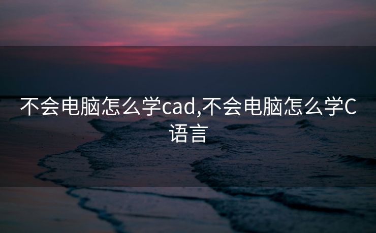 不会电脑怎么学cad,不会电脑怎么学C语言