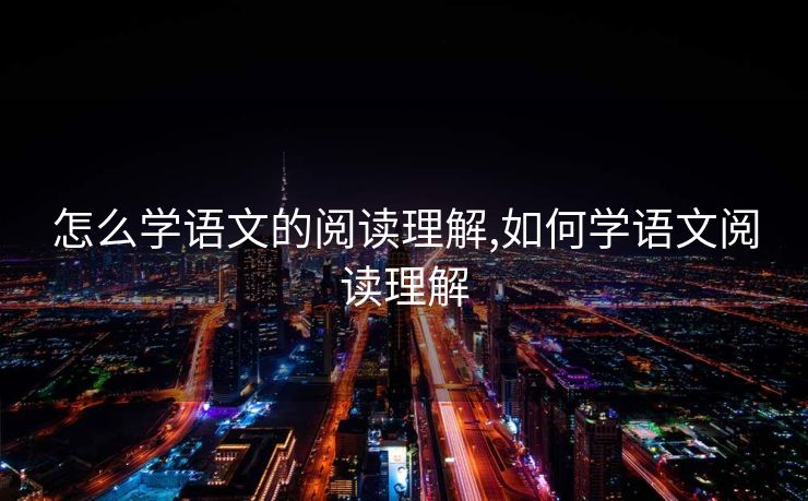 怎么学语文的阅读理解,如何学语文阅读理解
