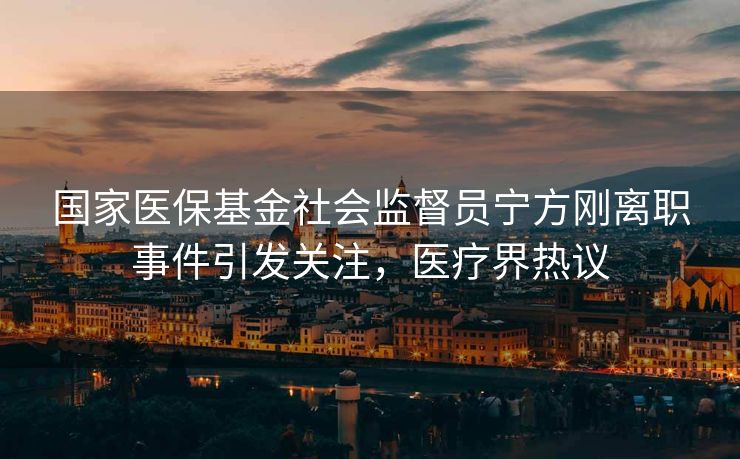 国家医保基金社会监督员宁方刚离职事件引发关注，医疗界热议
