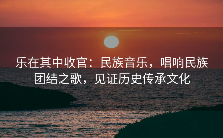乐在其中收官：民族音乐，唱响民族团结之歌，见证历史传承文化