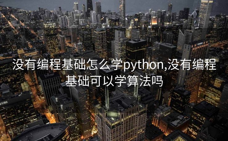 没有编程基础怎么学python,没有编程基础可以学算法吗