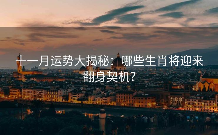 十一月运势大揭秘：哪些生肖将迎来翻身契机？