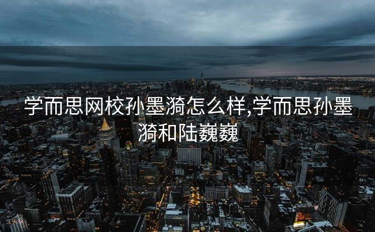 学而思网校孙墨漪怎么样,学而思孙墨漪和陆巍巍