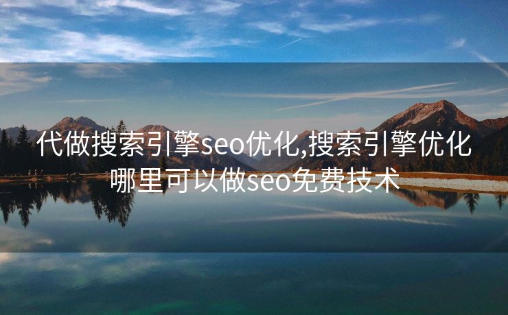 代做搜索引擎seo优化,搜索引擎优化哪里可以做seo免费技术