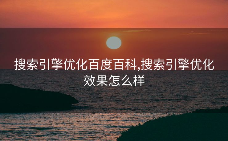 搜索引擎优化百度百科,搜索引擎优化效果怎么样