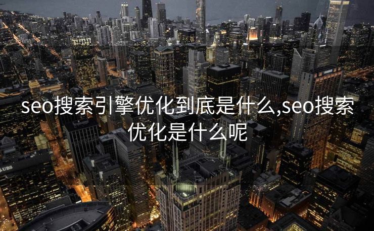 seo搜索引擎优化到底是什么,seo搜索优化是什么呢