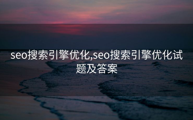 seo搜索引擎优化,seo搜索引擎优化试题及答案