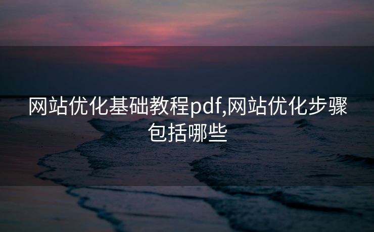 网站优化基础教程pdf,网站优化步骤包括哪些
