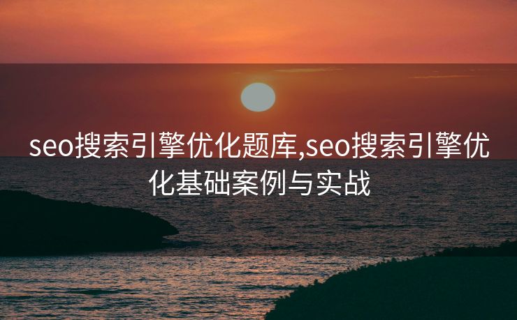seo搜索引擎优化题库,seo搜索引擎优化基础案例与实战
