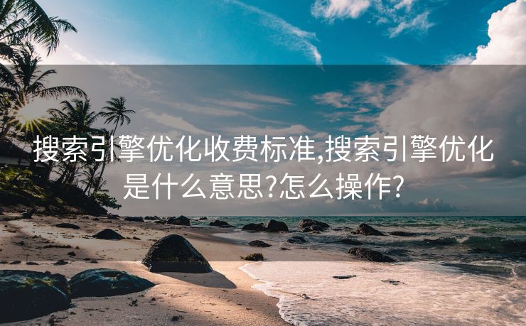 搜索引擎优化收费标准,搜索引擎优化是什么意思?怎么操作?
