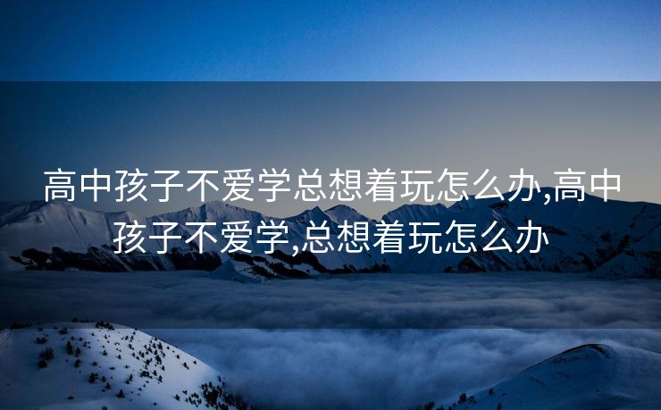 高中孩子不爱学总想着玩怎么办,高中孩子不爱学,总想着玩怎么办