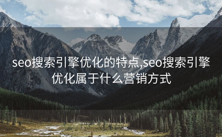 seo搜索引擎优化的特点,seo搜索引擎优化属于什么营销方式