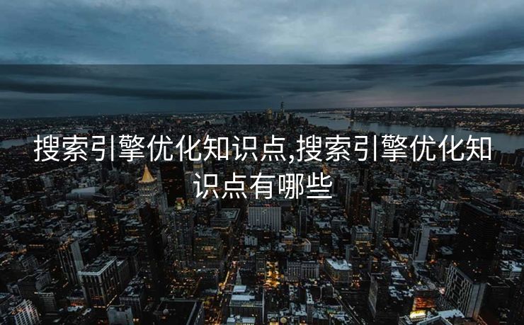 搜索引擎优化知识点,搜索引擎优化知识点有哪些