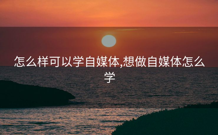 怎么样可以学自媒体,想做自媒体怎么学