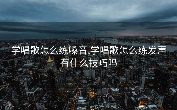 学唱歌怎么练嗓音,学唱歌怎么练发声有什么技巧吗