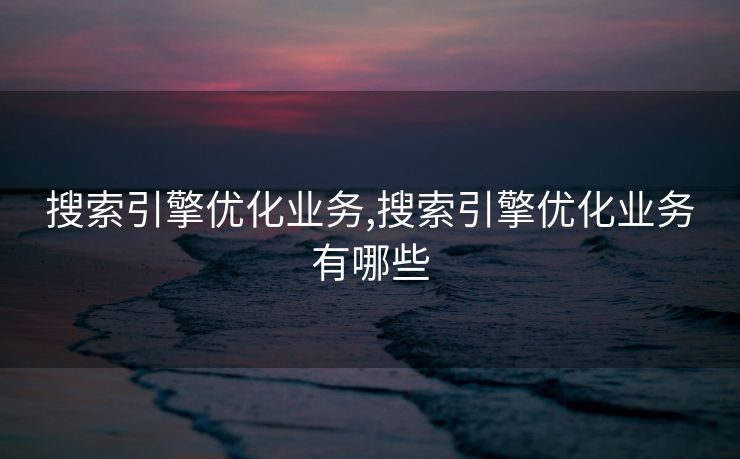 搜索引擎优化业务,搜索引擎优化业务有哪些