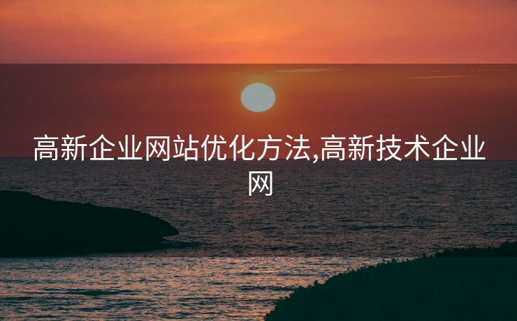 高新企业网站优化方法,高新技术企业网