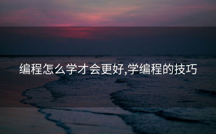 编程怎么学才会更好,学编程的技巧